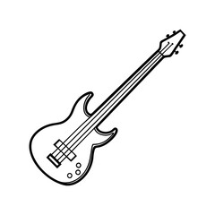 electric guitar vector line art illustration