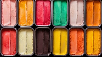 Fototapeta premium Colorful ice cream containers