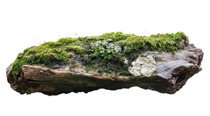 Driftwood covered in lush moss