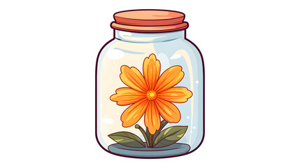 Vibrant Natural Flower Petals in Glass Jar for Floral Decor and Botanical Concepts