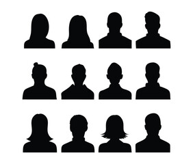 Collection of Diverse Black Silhouettes  Profile Pictures, Avatar Icons, User Images