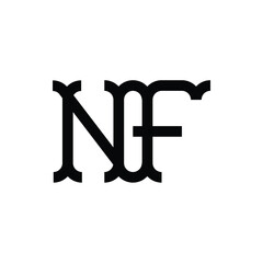 NF monogram logo design letter text name symbol monochrome logotype alphabet character simple logo