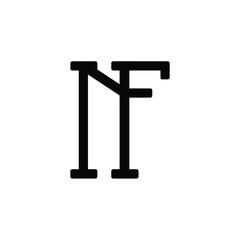 NF monogram logo design letter text name symbol monochrome logotype alphabet character simple logo