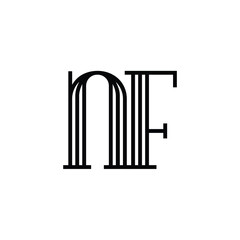 NF monogram logo design letter text name symbol monochrome logotype alphabet character simple logo