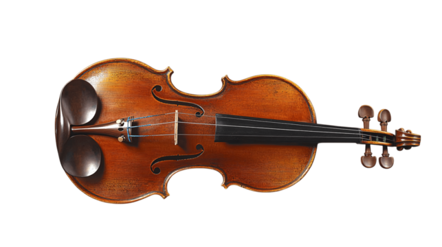 A high-resolution image of a single violin, centered in the frame --ar 16:9