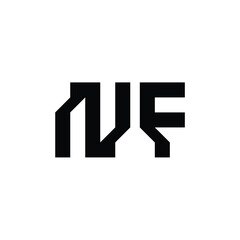NF monogram logo design letter text name symbol monochrome logotype alphabet character simple logo