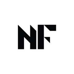 NF monogram logo design letter text name symbol monochrome logotype alphabet character simple logo