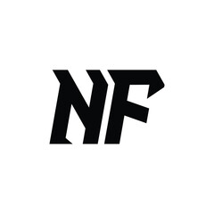 NF monogram logo design letter text name symbol monochrome logotype alphabet character simple logo