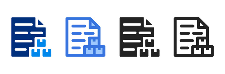 Document Icon Set Multiple Style Vector Illustration