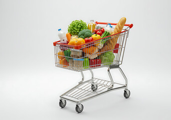 Grocery Shopping Cart: Food, Produce, Bread