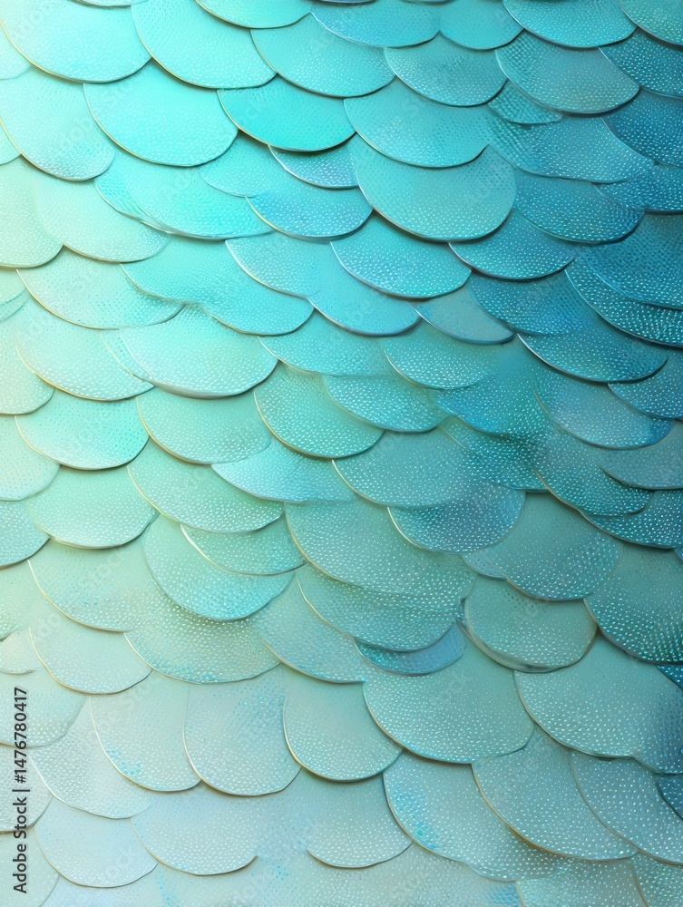 Poster Colorful Fish Scale Texture Fading Into a Soft Light Gradient