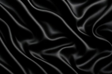 Obraz premium Abstract black fabric background. Black silk satin texture background.