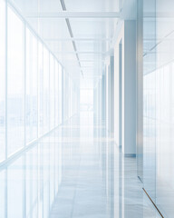 Obraz premium Foggy abstract view of a bright office space featuring natural textures and soft hues