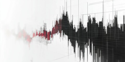 Trading graph with growth line and transparent format for stock market