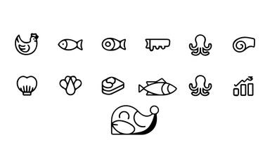 Food icon collection.  restaurant, food icon. Vector illustration