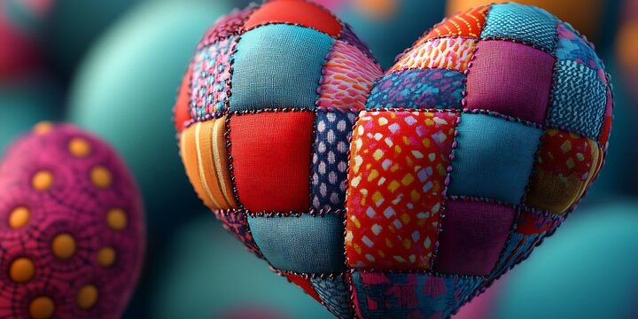 Patchwork Heart Colorful Image