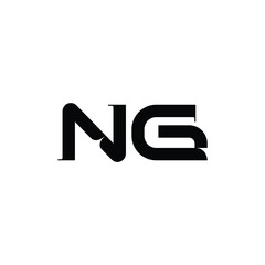 Obraz premium NG monogram logo design letter text name symbol monochrome logotype alphabet character simple logo