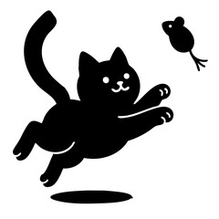 Black Cat jump to catch the mouse Fortune Asian.