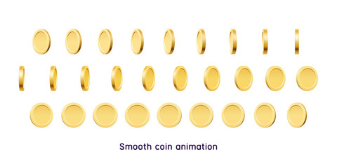 Realistic game golden 3D coins. Elements of money from gambling vector isolated illustration