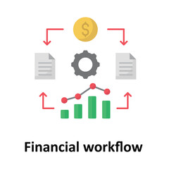 Obraz premium Financial workflow Vector icon which can easily modify or edit