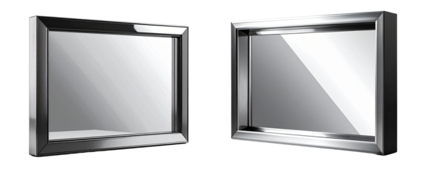 Modern Vanity Mirror with Minimalist Frame, Isolated on Transparent Background PNG