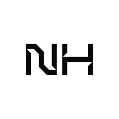 NH monogram logo design letter text name symbol monochrome logotype alphabet character simple logo