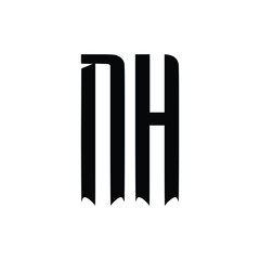 NH monogram logo design letter text name symbol monochrome logotype alphabet character simple logo