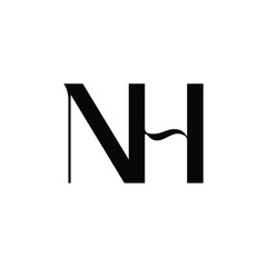 NH monogram logo design letter text name symbol monochrome logotype alphabet character simple logo