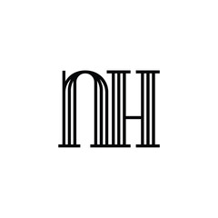 NH monogram logo design letter text name symbol monochrome logotype alphabet character simple logo
