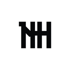 Fototapeta premium NH monogram logo design letter text name symbol monochrome logotype alphabet character simple logo