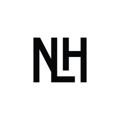 NH monogram logo design letter text name symbol monochrome logotype alphabet character simple logo