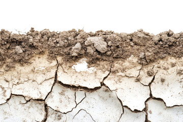 Dry Cracked Earth Texture . Transparent background PNG