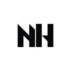 NH monogram logo design letter text name symbol monochrome logotype alphabet character simple logo