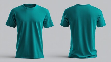 Teal t shirt mockup apparel design template
