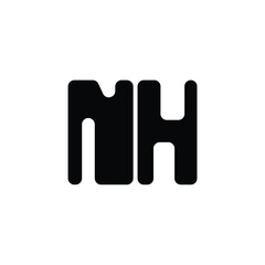 NH monogram logo design letter text name symbol monochrome logotype alphabet character simple logo