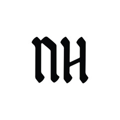 NH monogram logo design letter text name symbol monochrome logotype alphabet character simple logo