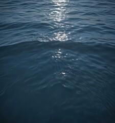 Naklejka premium Deep blue water, gentle ripple, glassy surface, peaceful scene, serenity, abstract, liquid