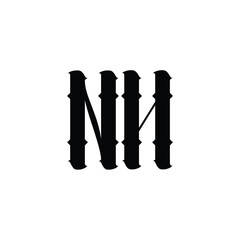 NH monogram logo design letter text name symbol monochrome logotype alphabet character simple logo