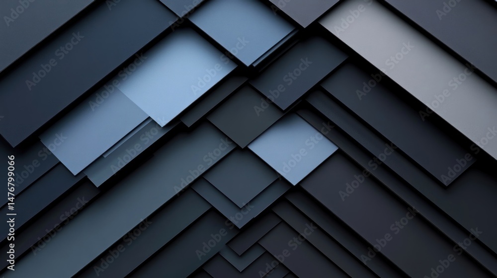Aufkleber abstract blue and gray geometric pattern: layers of rectangles