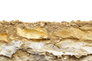 Earth Layers: A Detailed View of Soil and Rock . Transparent background PNG
