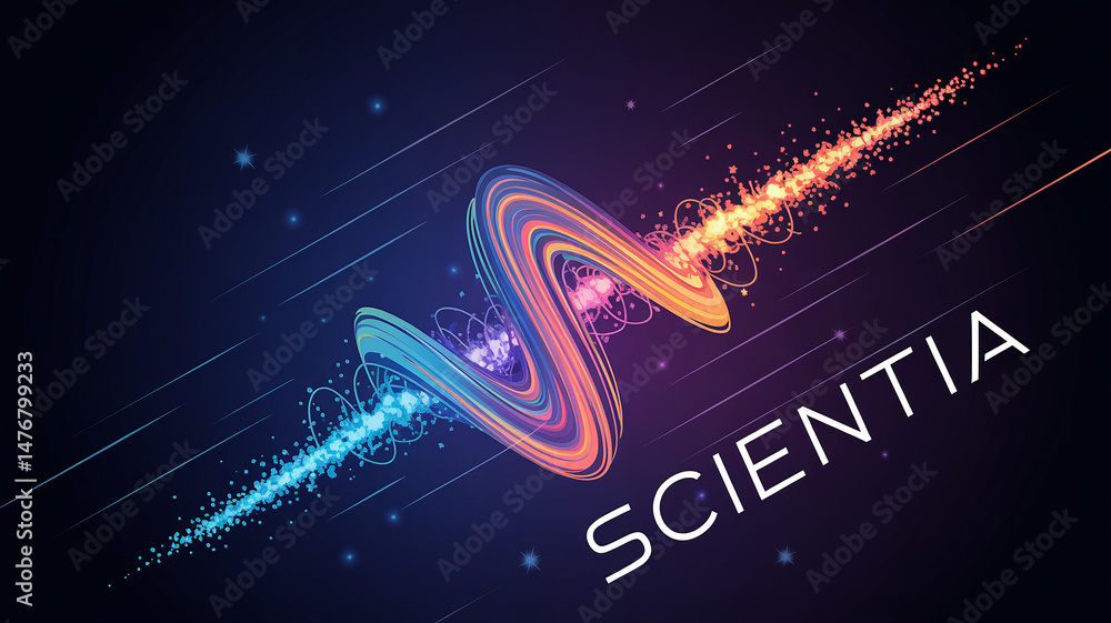 Poster abstract vector design representing science energy speed and motion over a dark blue background