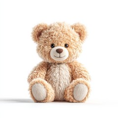a 3D rendered teddy bear isolated on white background