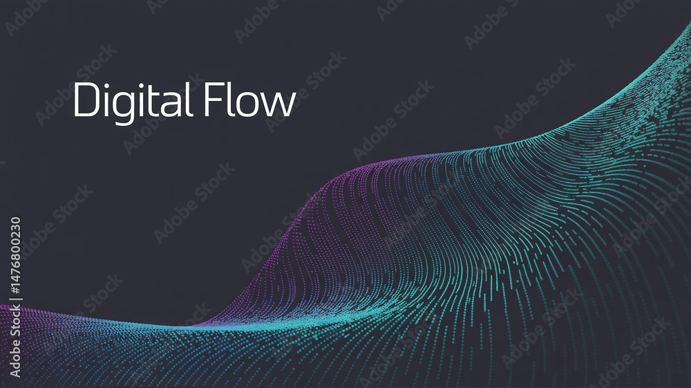 Aufkleber abstract wave of digital particles futuristic tech background vector