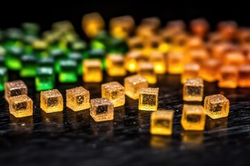 Colorful cubic candies