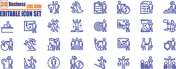 Business icon set. Icons Business Office Finance Marketing Shopping SEO Contact. Vector illustration