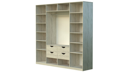 wooden cabinet with shelves