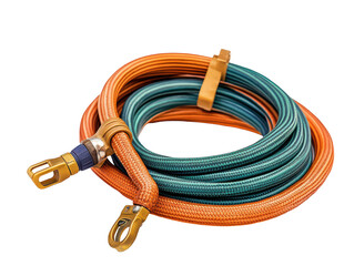 Isolated colorful climbing rope