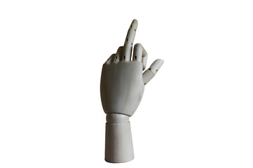 a wooden hand without a background