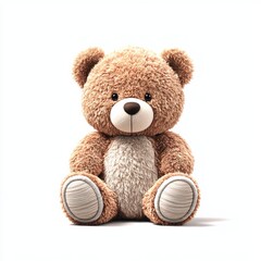 Obraz premium a 3D rendered teddy bear isolated on white background