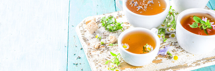 Different herbal tea set